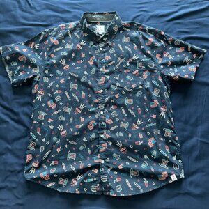 Mens patriotic button down shirt